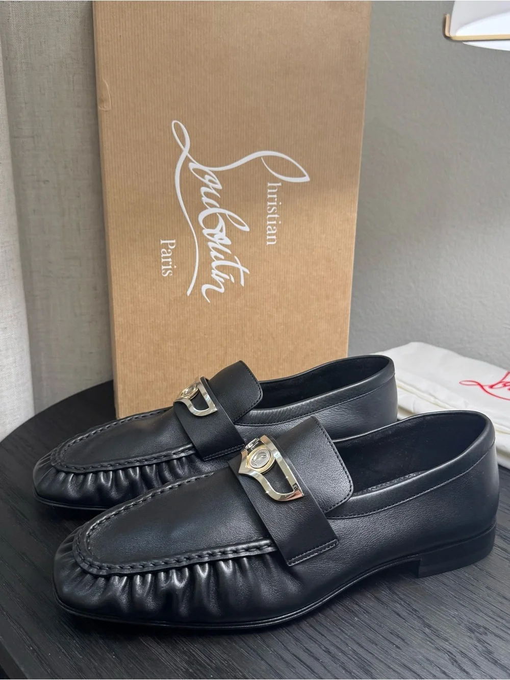 Christian Louboutin Mocallista Uomo Loafers Leather Black 41